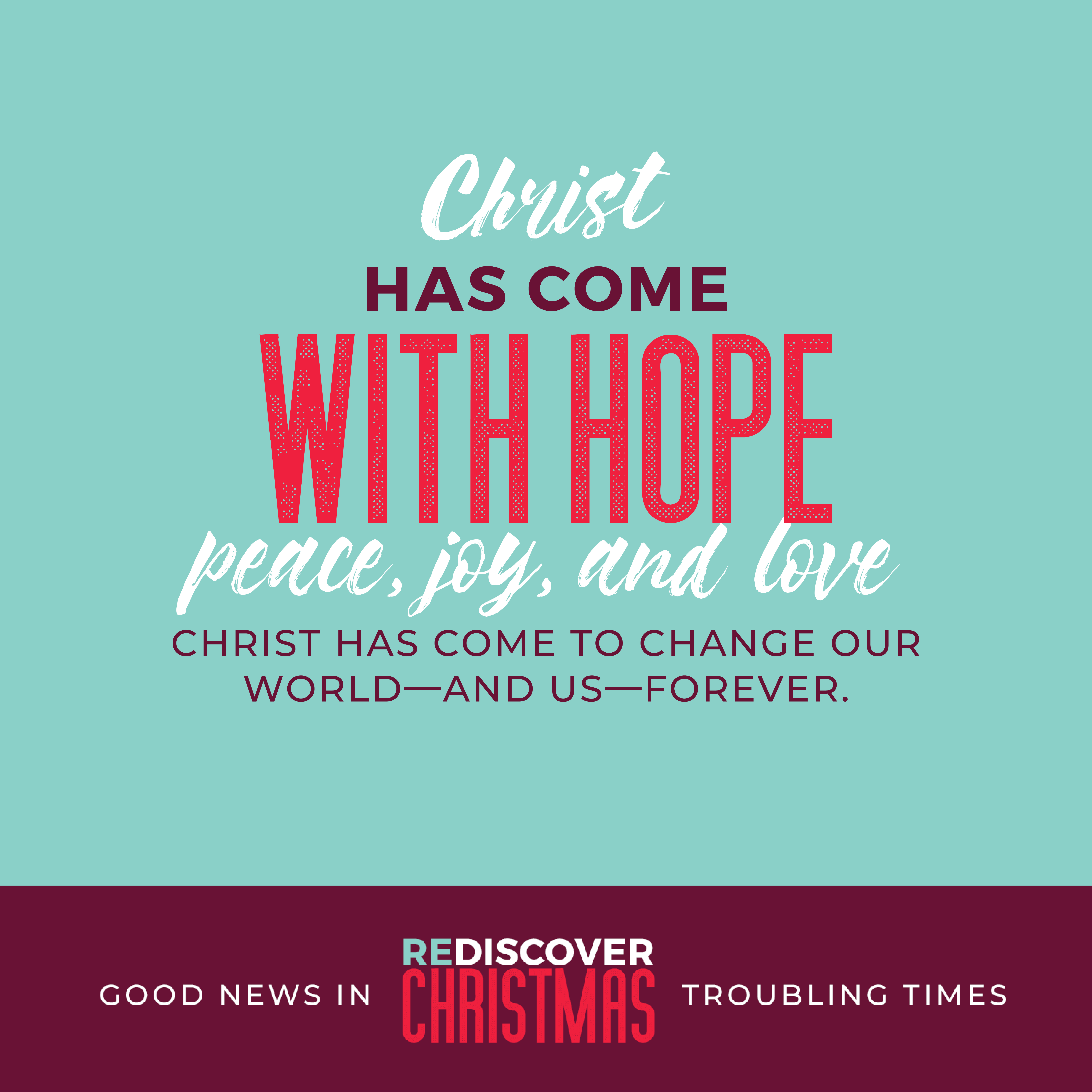 Sunday Worship- Rediscover Christmas during troubled times. Jesus is our hope!