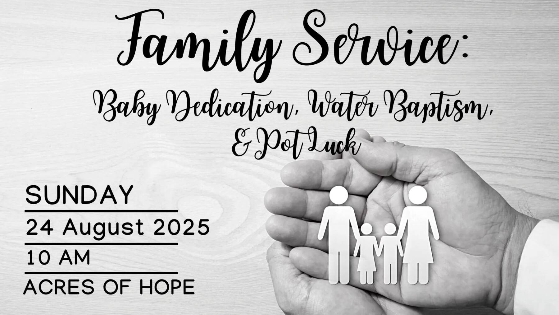 Family Service: Baptisms, Baby Dedications and Pot Luck