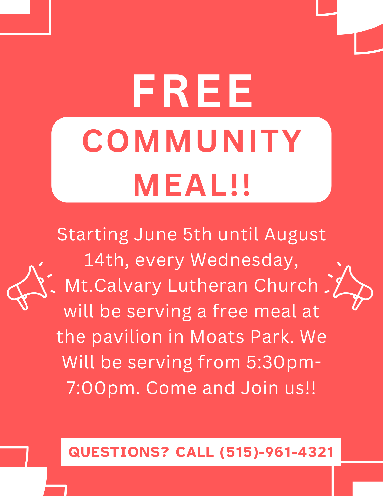 Community Meal Mt. Calvary Lutheran Church