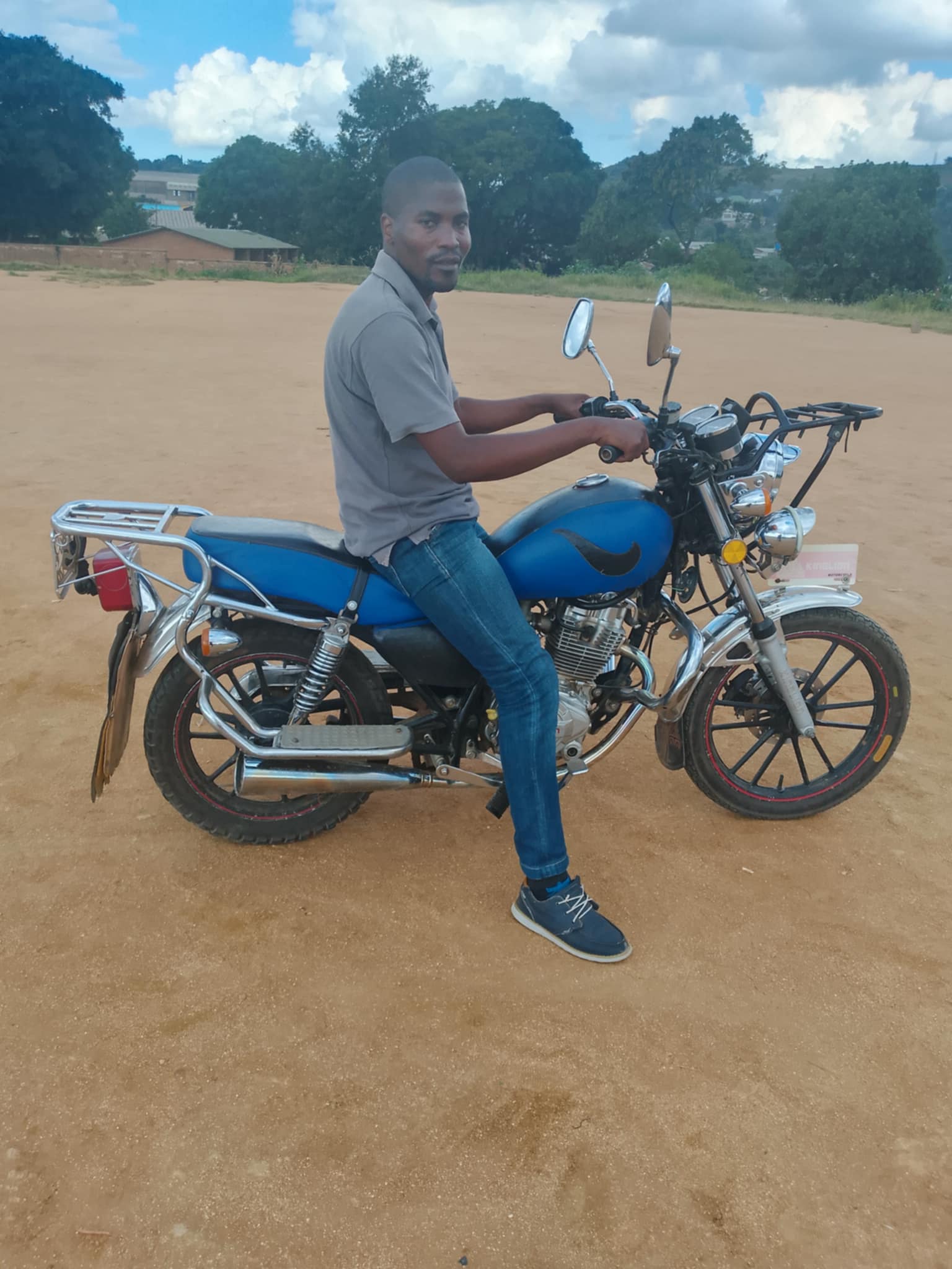 Clement on Motorcycle