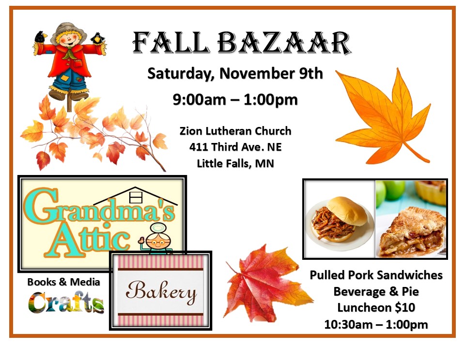Fall Bazaar Template.pdf Fall Bazaar - Zion Lutheran Church