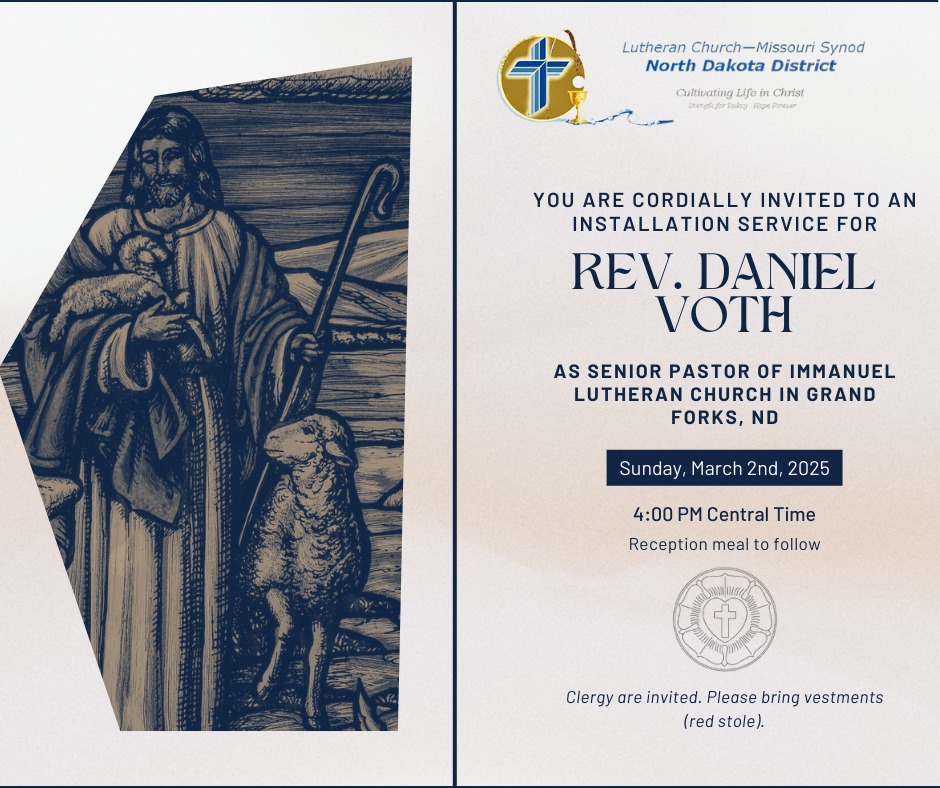 Installation of Rev. Daniel Voth - Lutheran Church-Missouri Synod North ...