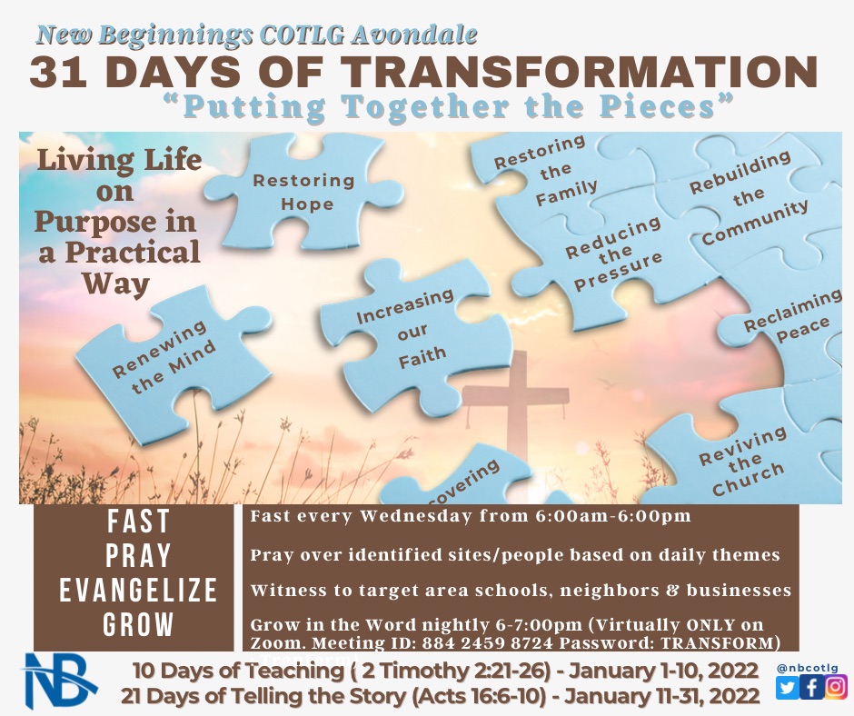 31 Days of Transformation “Putting the Pieces Together”