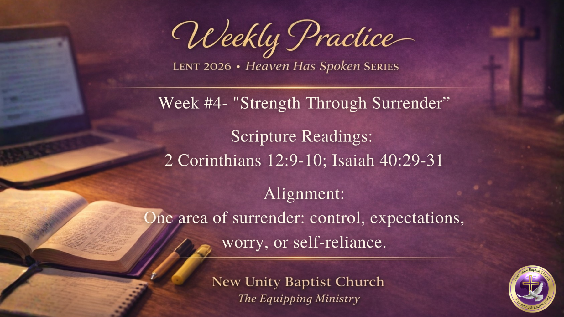 Midweek Discipleship Training & Bible Study: - New Unity Baptist Church